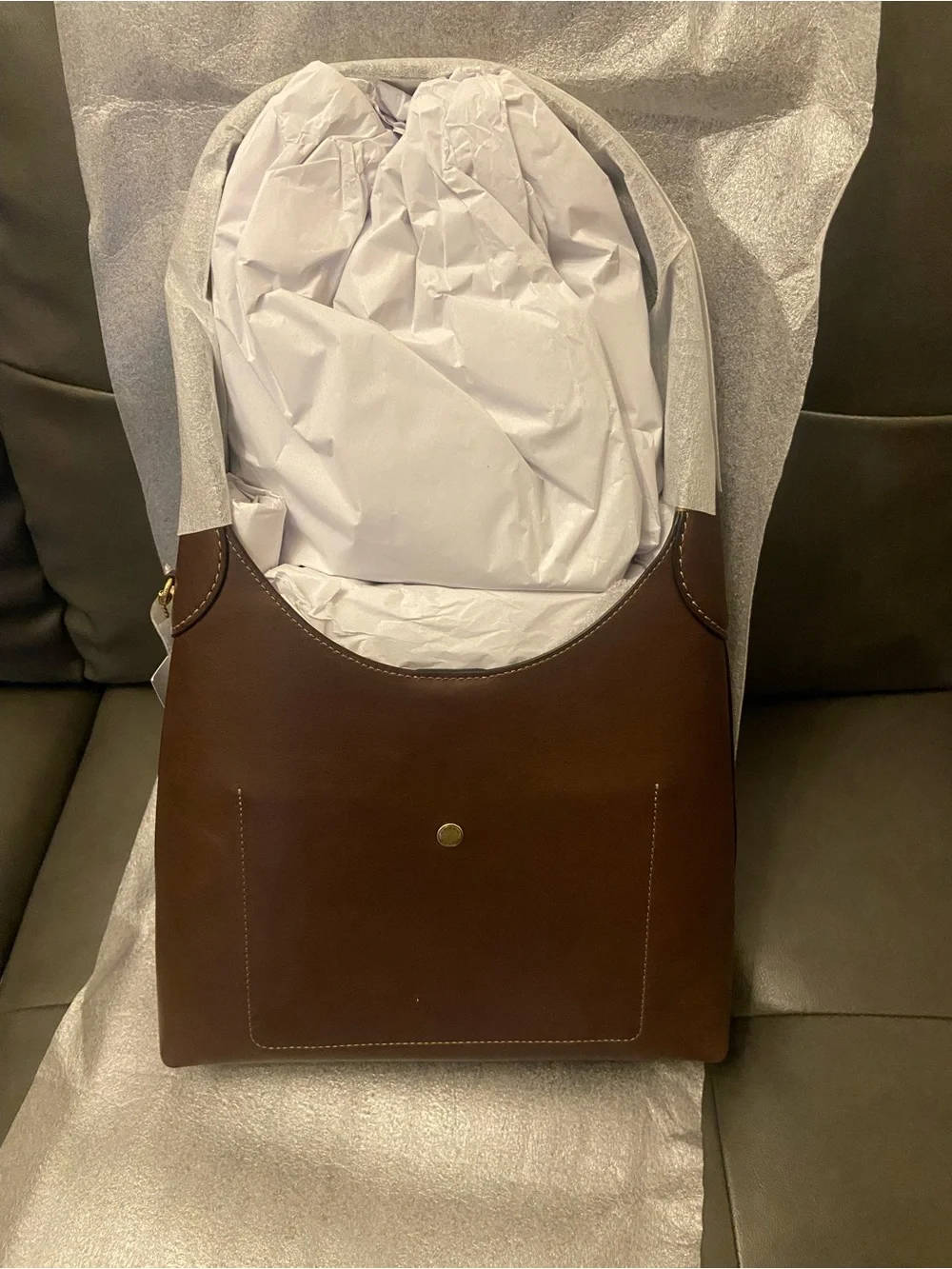 Coach Men’s Brown Leather Hobo Bag